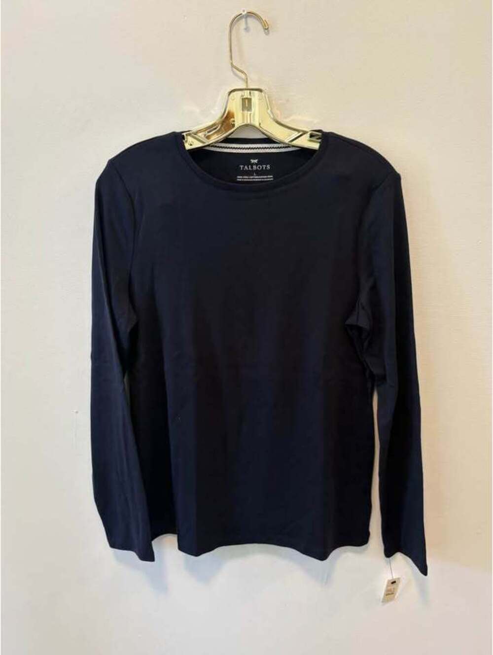 Talbots NAVY Pima Cotton Long Sleeve Tee | Large